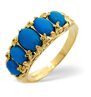 Turquoise Ring Turquoise 9K Yellow Gold
