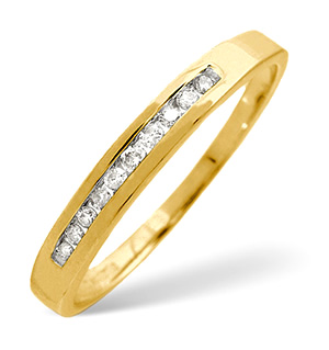 Half Eternity Ring 0.10CT Diamond 9K Yellow Gold