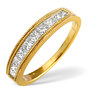 18K Gold Princess Cut Diamond Eternity Ring