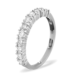 Half Eternity Ring 0.50CT Diamond 9K White Gold