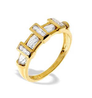 9K Gold Diamond Bar Detail Ring