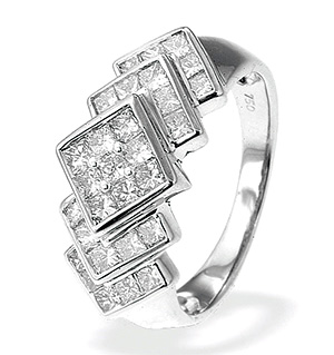 18K White Gold Princess Cut Diamond Ring (1.50ct)