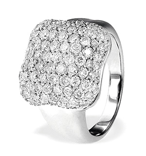 18K White Gold Pave Diamond Ladies Ring (2.15ct)