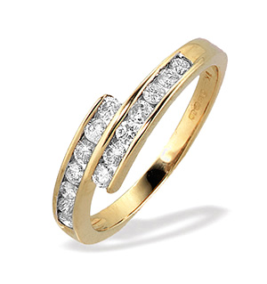 9K White Gold Channel Set Diamond Ring