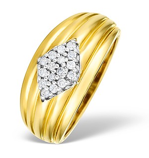 9K Gold Diamond Pave Set Ring - E3948