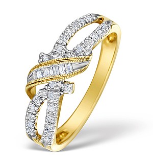 9K Gold Diamond Intricate Design Ring - E4760