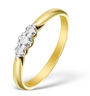 9K Gold Diamond Trilogy Ring - E4910