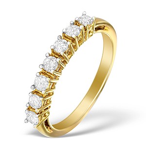 9K Gold Diamond Half Band Ring - E5417