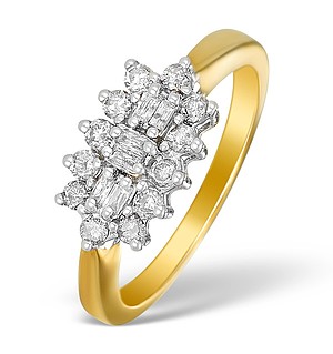 9K Gold Diamond Cluster Design Ring - E5543