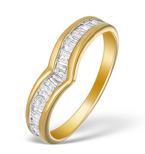 9K Gold Diamond Wishbone Design Ring - E5560