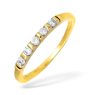 18KY Diamond Half Eternity Ring with Gold Detail 0.22ct