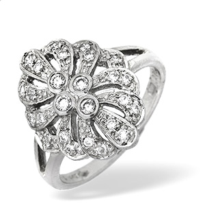 Platinum Diamond Intricate Design Ring 0.35ct