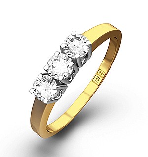 Chloe 18K Gold 3 Stone Diamond Ring 0.30CT G/VS
