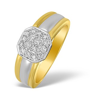 18K Two Tone Diamond Pave Set Ring - N3462