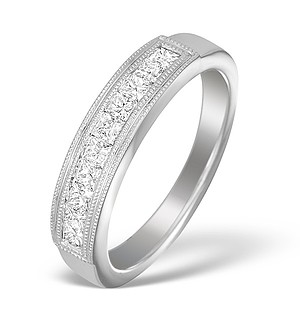 18K White Gold Diamond Brilliant Half Eternity Ring - N3661