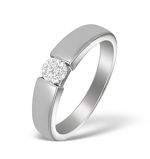 18K White Gold Diamond Solitaire Ring - N3846