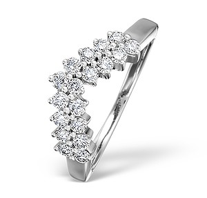 18K White Gold H/Si Diamond Wishbone Ring