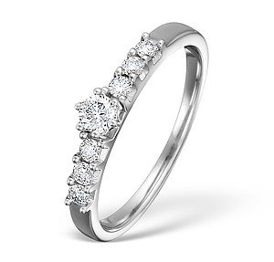 18K White Gold H/Si Diamond Ladies Solitaire Ring