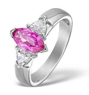 18K White Gold Diamond and Pink Sapphire Ring 0.40ct PS 1.51ct