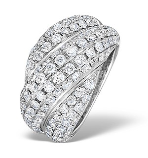 18K White Gold Diamond Big Fancy Pave Ring 2.28ct