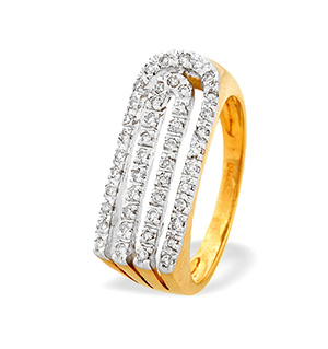 9K Gold Diamond Detail Ring (0.25ct)
