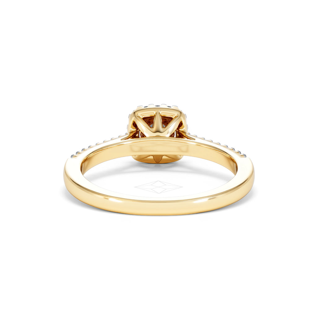 Masami Diamond Halo Engagement Ring 0.25ct Pave Set in 9K Yellow Gold