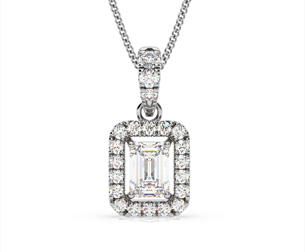 Annabelle Lab Diamond 1.38ct Pendant Necklace in 18K White Gold F/VS1