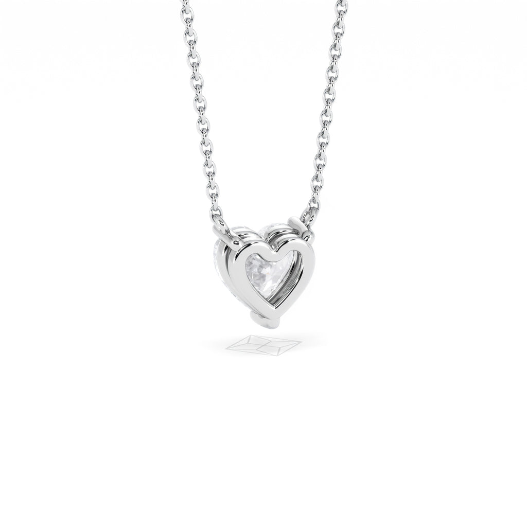 Wanderlust Floating Heart Cut Lab Diamond Solitaire Necklace 1.00ct H/SI in 9K White Gold