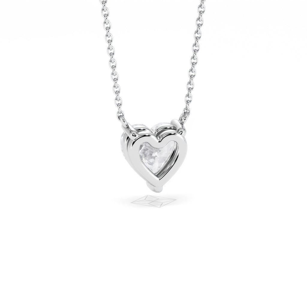 Wanderlust Floating Heart Cut Lab Diamond Solitaire Necklace 1.50ct H/SI in 9K White Gold