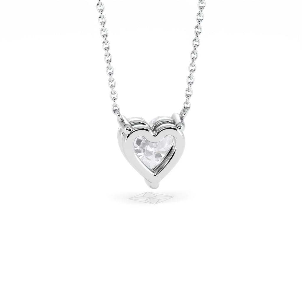 Wanderlust Floating Heart Cut Lab Diamond Solitaire Necklace 2.00ct H/SI in 9K White Gold