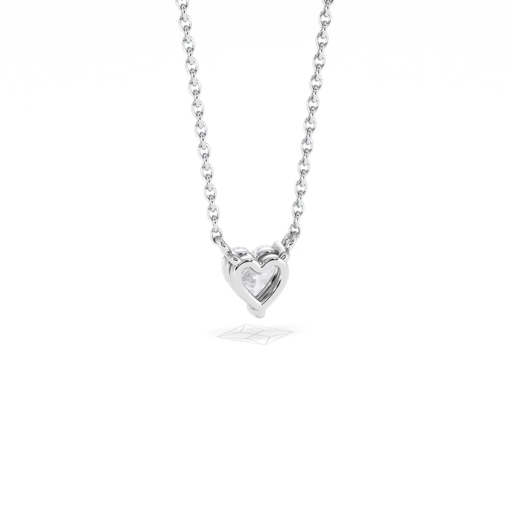 Wanderlust Floating Heart Cut Lab Diamond Solitaire Necklace 0.33ct H/SI in 925 Silver