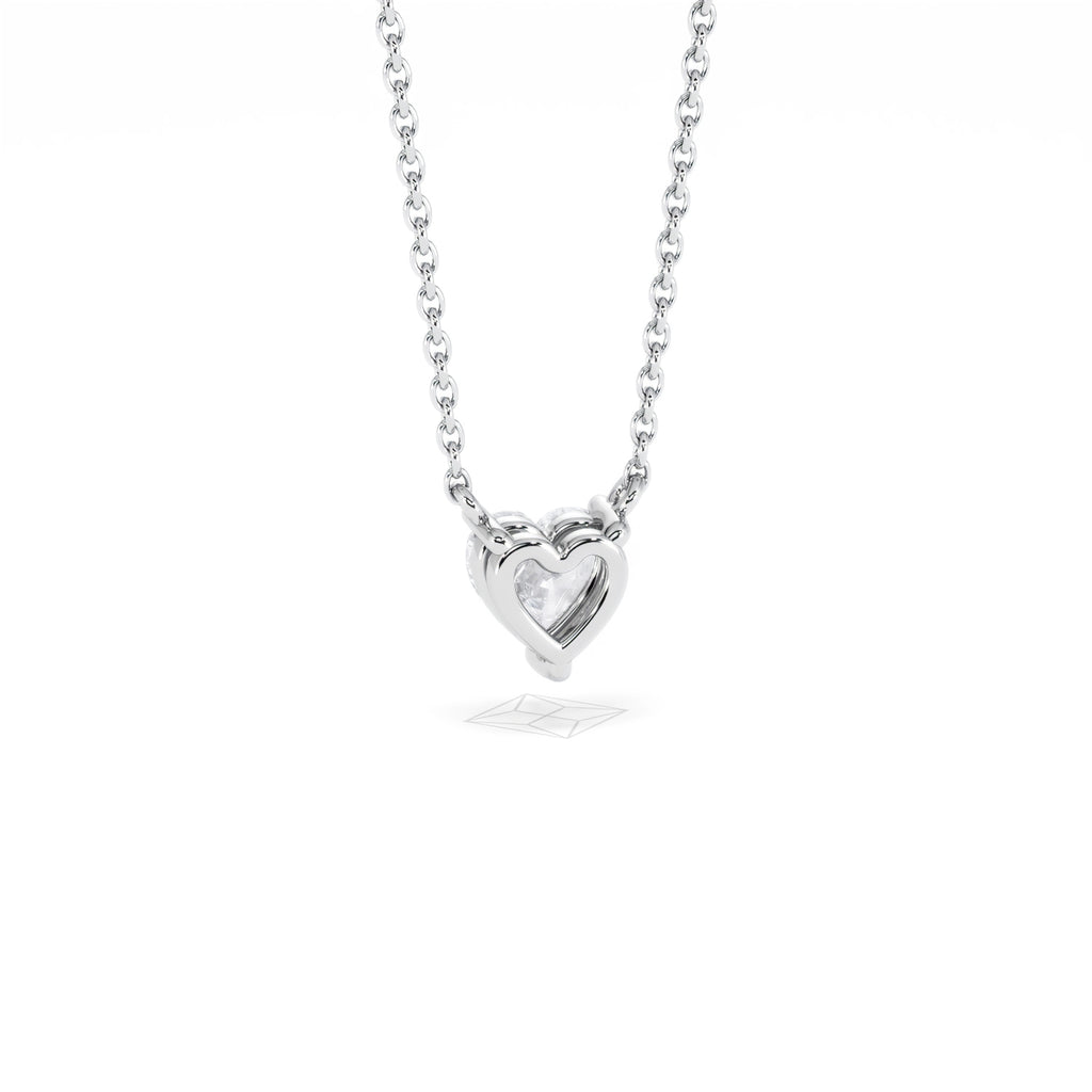 Wanderlust Floating Heart Cut Lab Diamond Solitaire Necklace 0.50ct H/SI in 9K White Gold