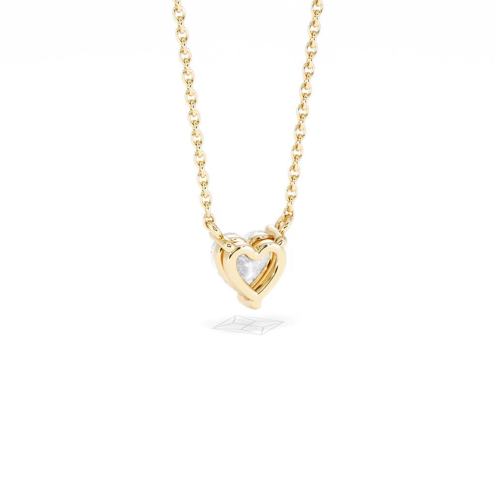 Wanderlust Floating Heart Cut Lab Diamond Solitaire Necklace 0.50ct H/SI in 9K Gold