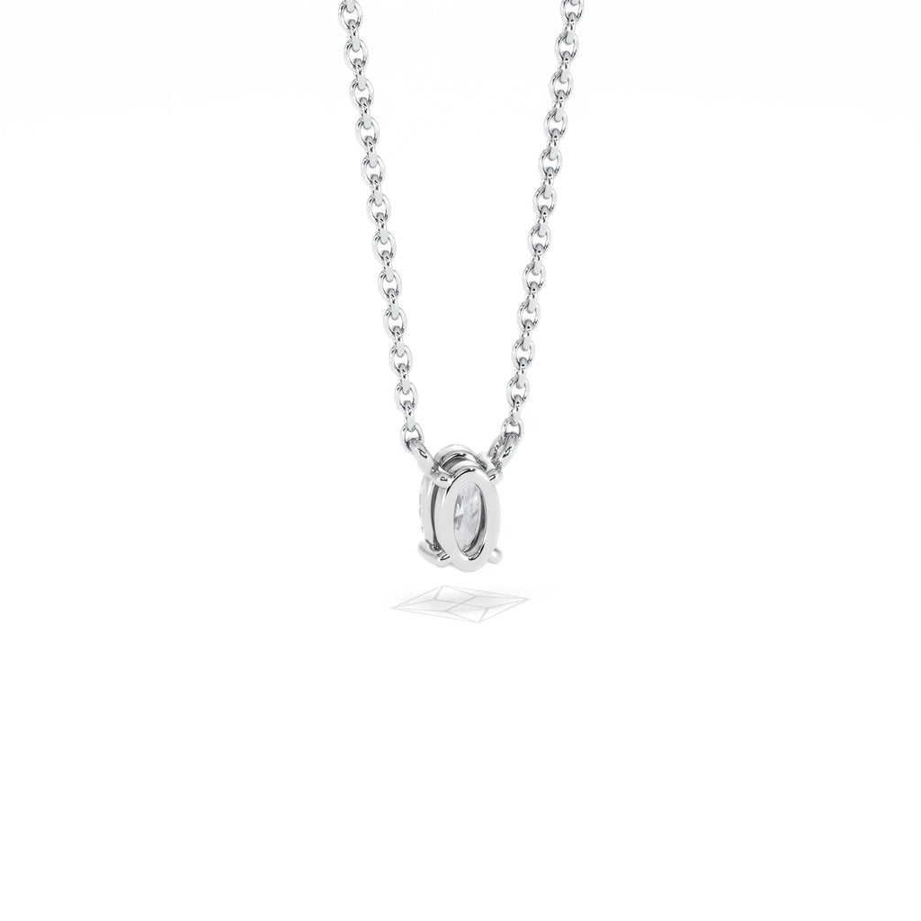 Wanderlust Floating Oval Cut Lab Diamond Solitaire Necklace 0.25ct H/SI in 925 Silver