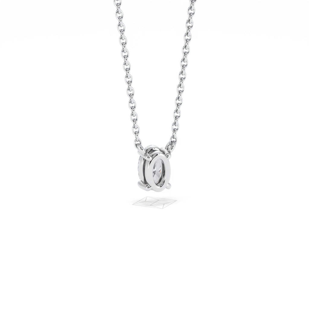 Wanderlust Floating Oval Cut Lab Diamond Solitaire Necklace 0.33ct H/SI in 925 Silver