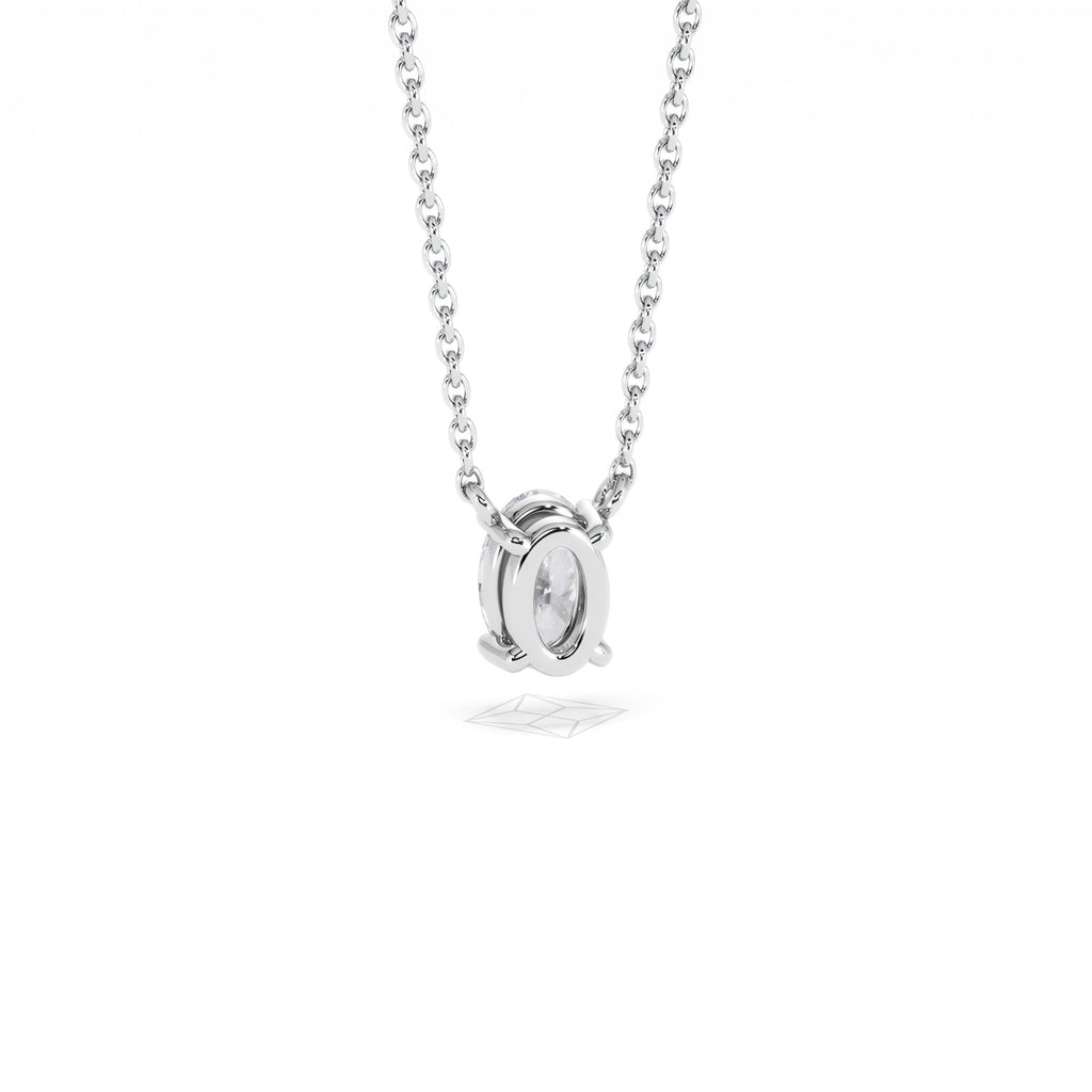 Wanderlust Floating Oval Cut Lab Diamond Solitaire Necklace 0.50ct H/SI in 9K White Gold