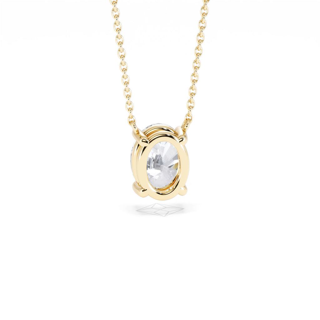 Wanderlust Floating Oval Cut Lab Diamond Solitaire Necklace 1.50ct H/SI in 9K Gold