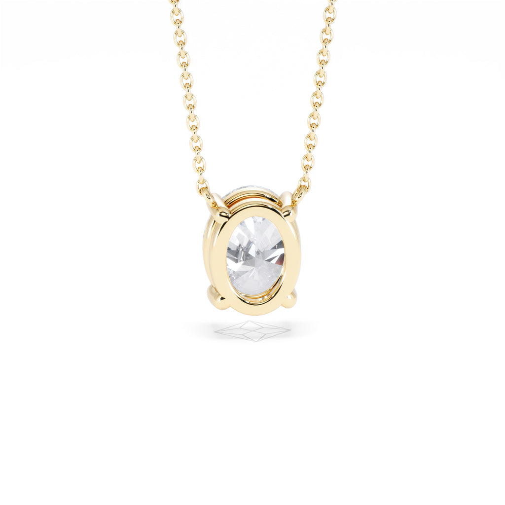 Wanderlust Floating Oval Cut Lab Diamond Solitaire Necklace 2.00ct H/SI in 9K Gold