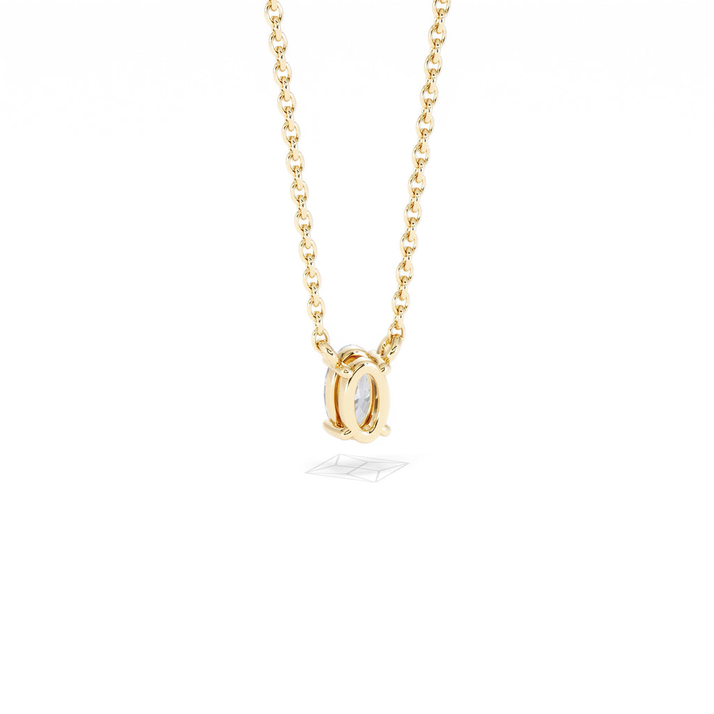 Wanderlust Floating Oval Cut Lab Diamond Solitaire Necklace 0.25ct H/SI in 18K Gold Vermeil