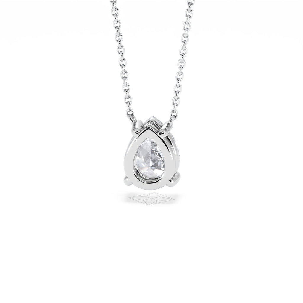 Wanderlust Floating Pear Cut Lab Diamond Solitaire Necklace 1.50ct H/Si in 9K White Gold