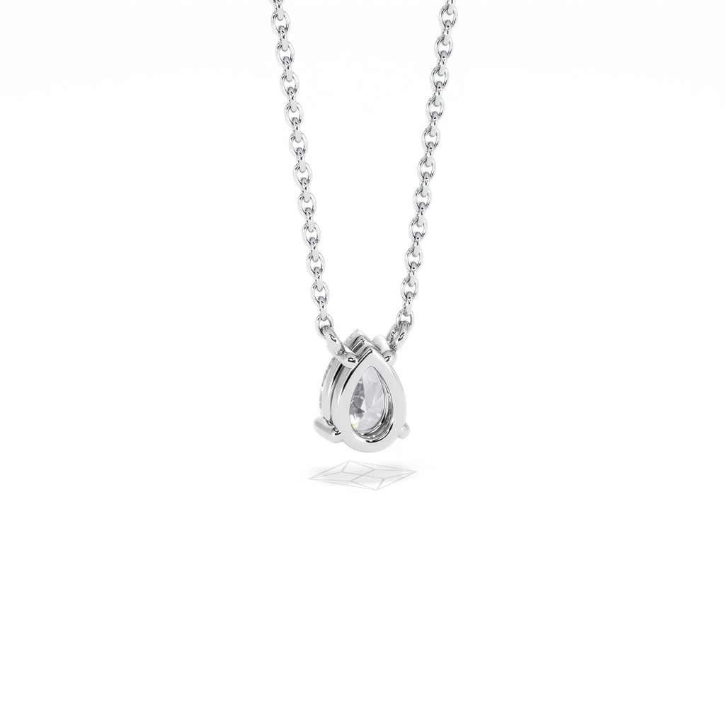 Wanderlust Floating Pear Cut Lab Diamond Solitaire Neclace in 0.50ct H/SI 9K White Gold