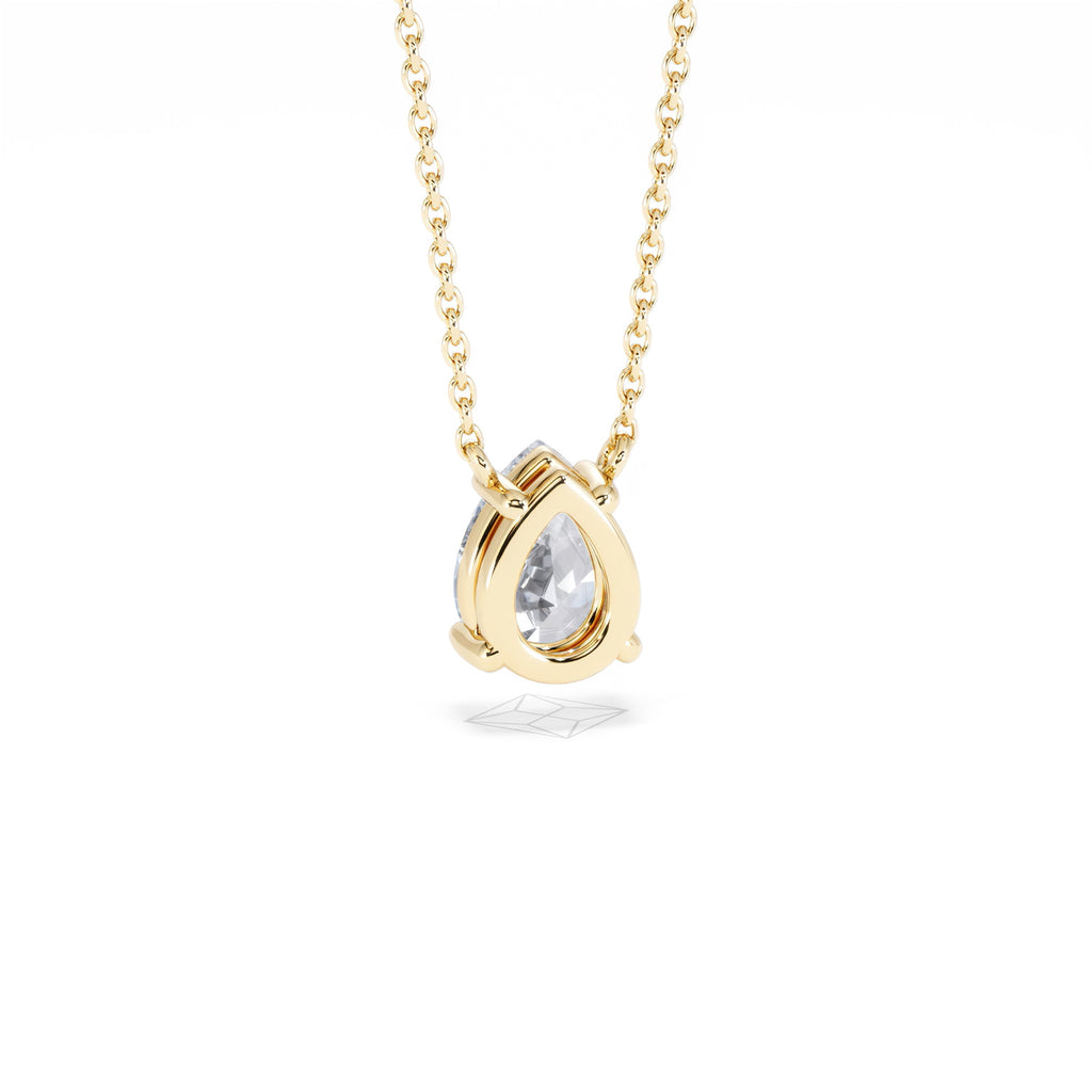 Wanderlust Floating Pear Cut Lab Diamond Solitaire Necklace 1.00ct H/SI in 9K Gold