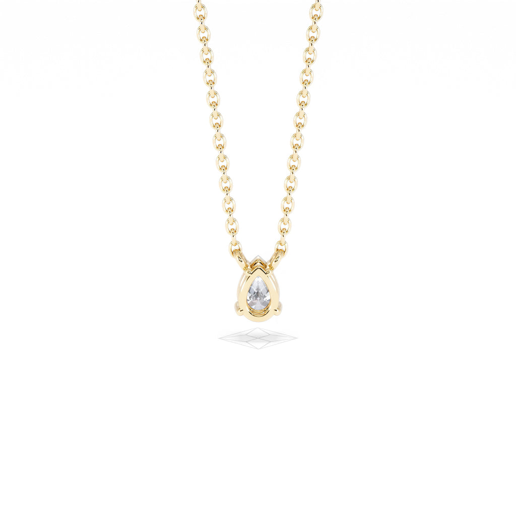 Wanderlust Floating Pear Cut Lab Diamond Solitaire Necklace 0.25ct H/SI in 18K Gold Vermeil