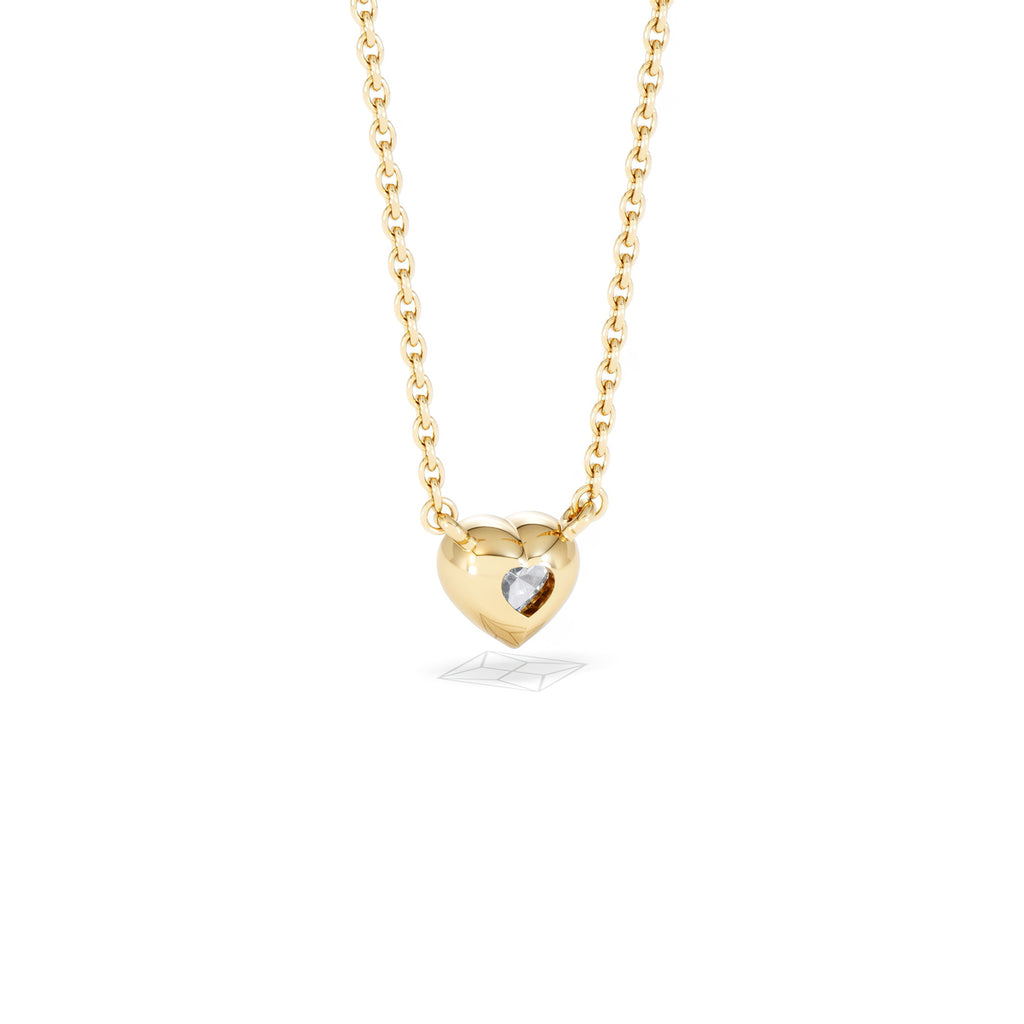 Horizon Heart Cut Lab Diamond Solitaire Necklace 0.25ct H/SI in 18k Gold Vermeil