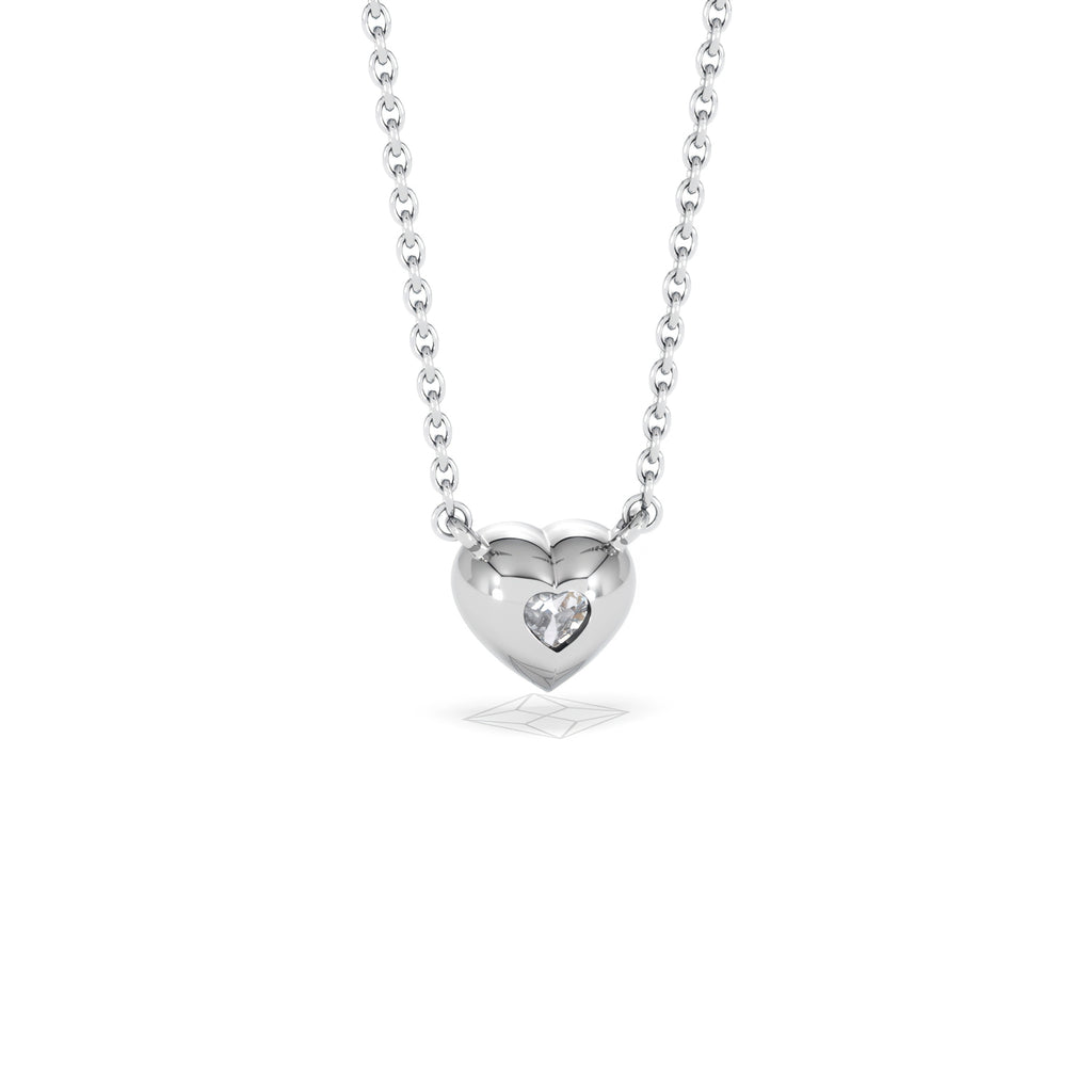 Horizon Heart Cut Lab Diamond Solitaire Necklace 0.50ct H/SI in 9K White Gold