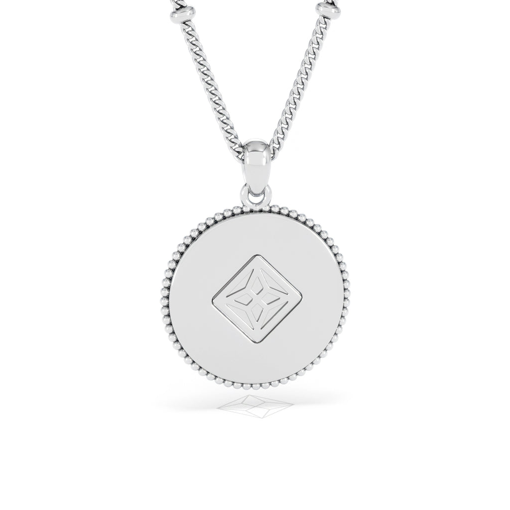 Zodiac Libra Necklace Medallion Lab Grown 0.02ct in 925 Silver