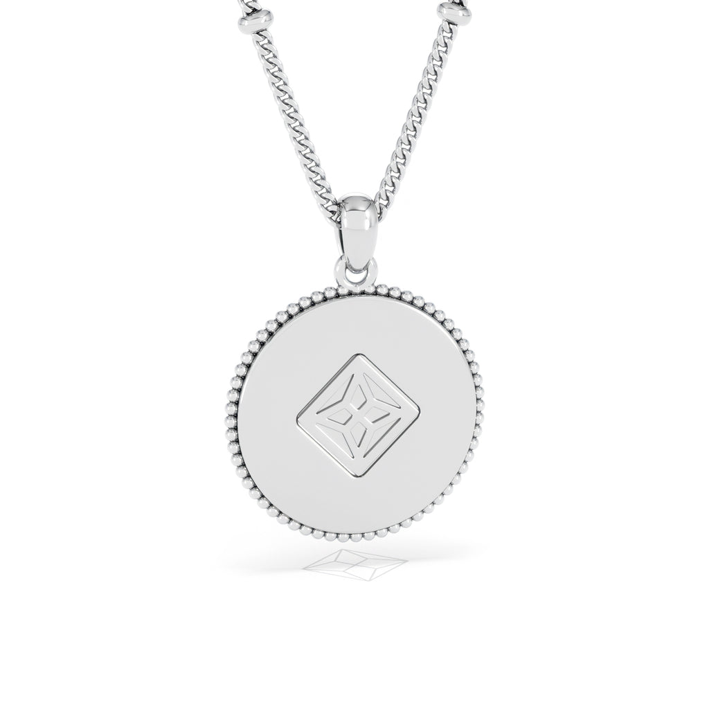 Zodiac Sagittarius Necklace Medallion Lab Grown 0.02ct in 925 Silver