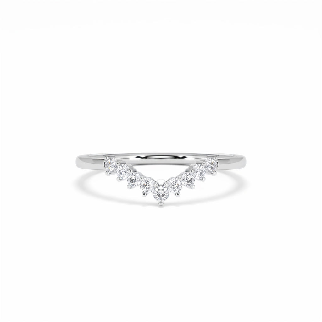 0.15ct Lab Diamond Wishbone Ring H/Si Quality in 9K White Gold