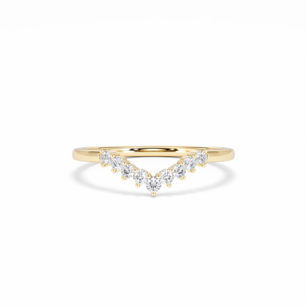 0.15ct Lab Diamond Wishbone Ring H/Si Quality in 9K Yellow Gold