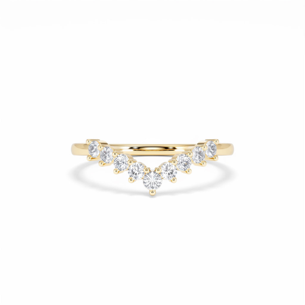 0.30ct Lab Diamond Wishbone Ring H/Si Quality in 9K Yellow Gold